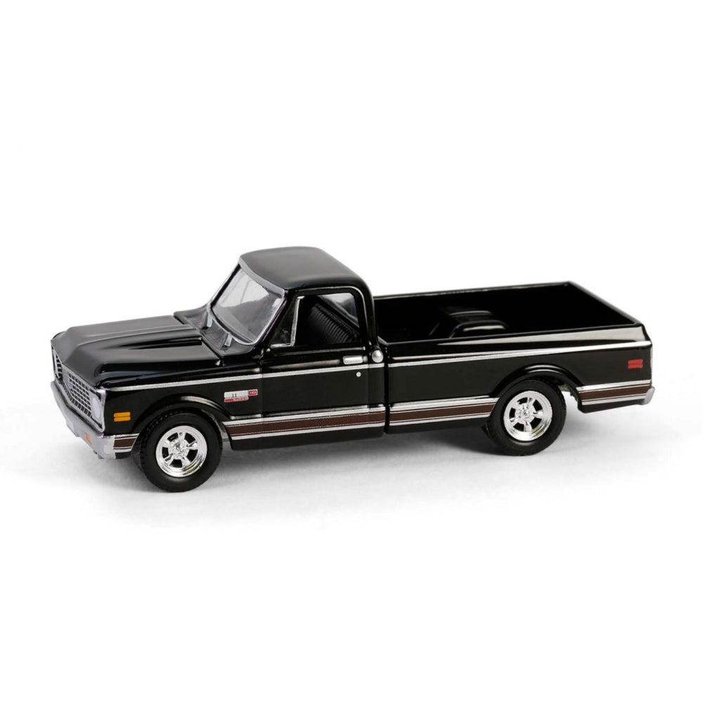 Black 1972 Chevy Cheyenne C10 Short Bed, Hobby Exclusive, 1:64 Diecast Car