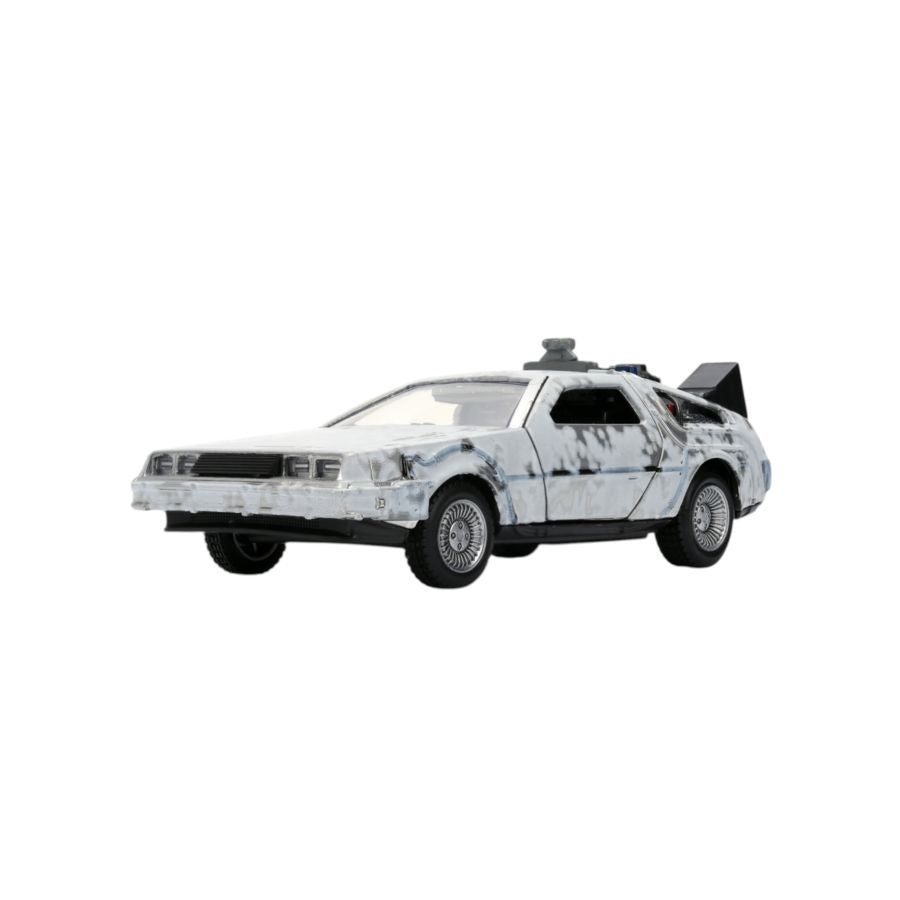 Back to the Future - Delorean (Frosted) 1:32 Scale Diecast Vehicle with Truck Box (SDCC Exclusive)