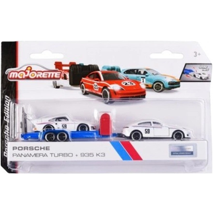 Majorette - Porsche Panamera, Porsche 935 K3, trailer, 1:64 Scale Diecast Car