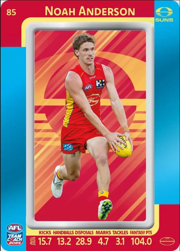 Noah Anderson, #85, Blue Parallel, 2025 Teamcoach AFL