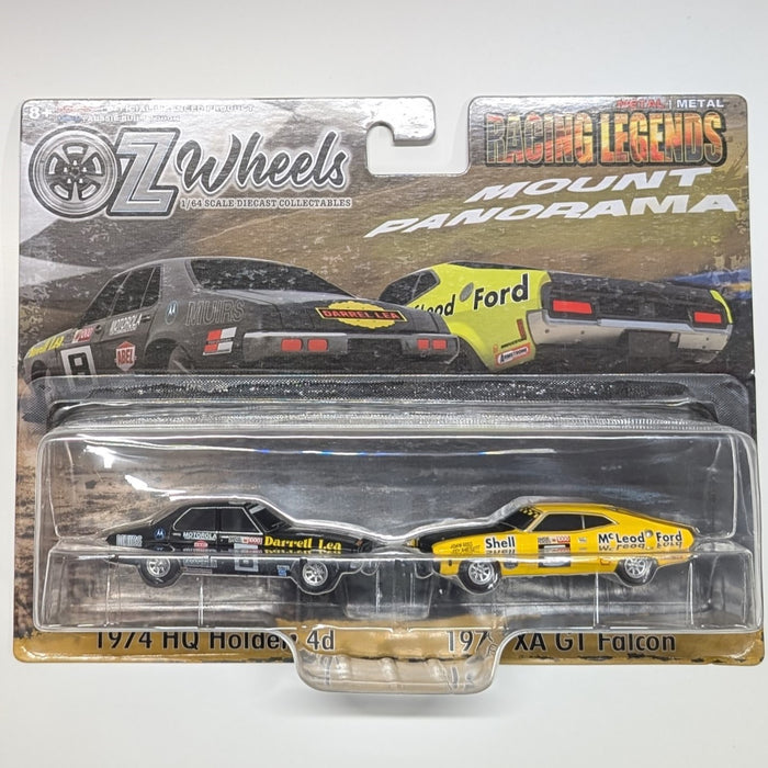 1974 HQ Holden 4d & 1973 XA GT Falcon, Oz Wheels Bathurst Racing Legends, 1:64 Scale Diecast Car (MAX 2 per Customer)