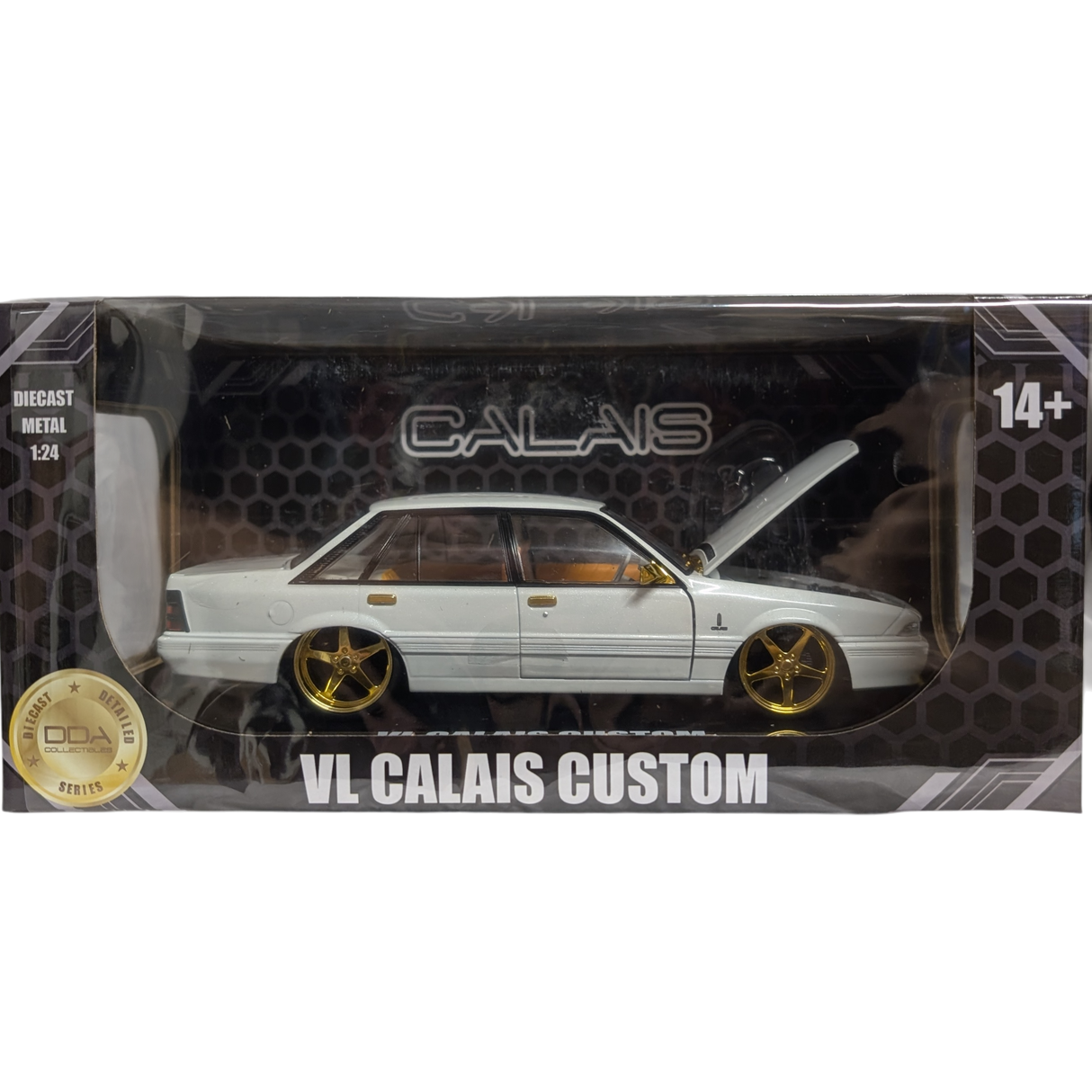 CHASE VERSION: Metallic White Custom Holden VL Calais, 1:24 Scale Diecast Car