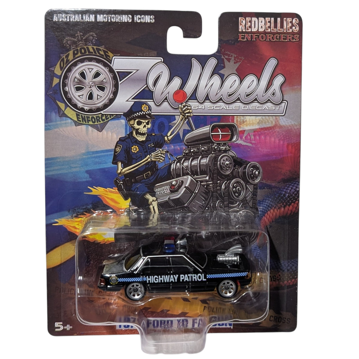 1979 Ford XD Falcon Highway Patrol, Oz Wheels Carded Red Bellies, 1:64 Scale Diecast Car