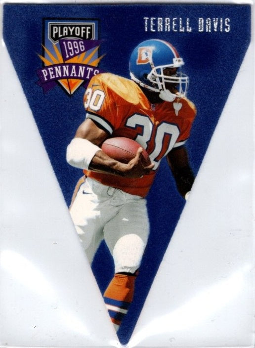 Terrell Davis, #48, Pennants, 1996 Playoff Contenders Football NFL