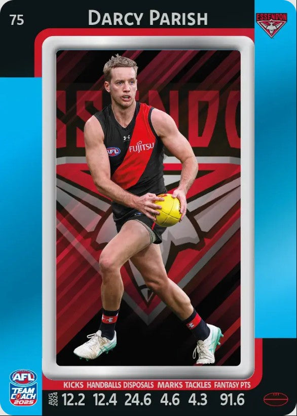 Darcy Parish, #75, Blue Parallel, 2025 Teamcoach AFL