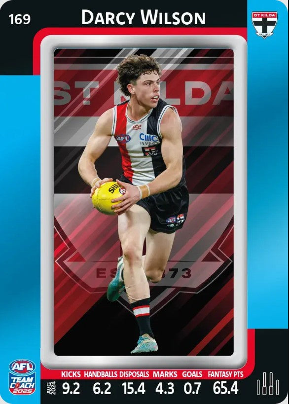 Darcy Wilson, #169, Blue Parallel, 2025 Teamcoach AFL