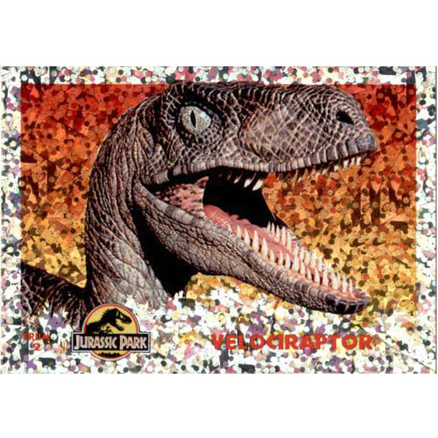 Velociraptor, Prism Card, 1993 Dynamic Jurassic Park