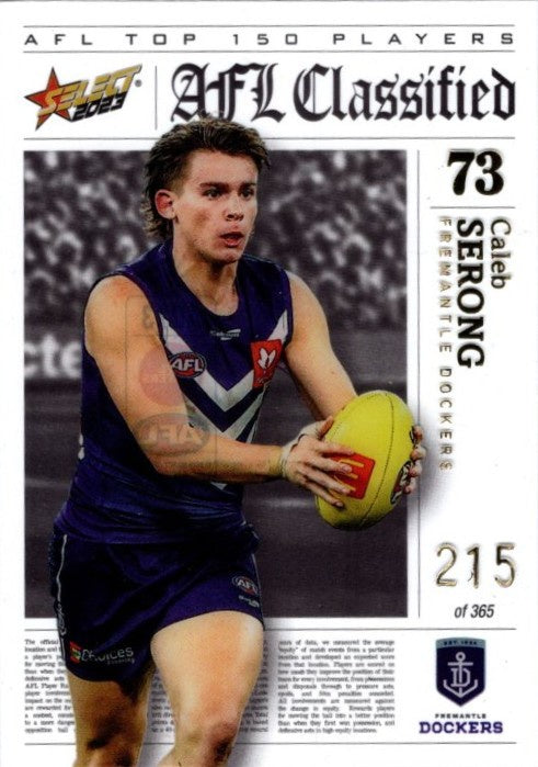 Caleb Serong, AFL Classified, 2023 Select AFL Footy Stars 215