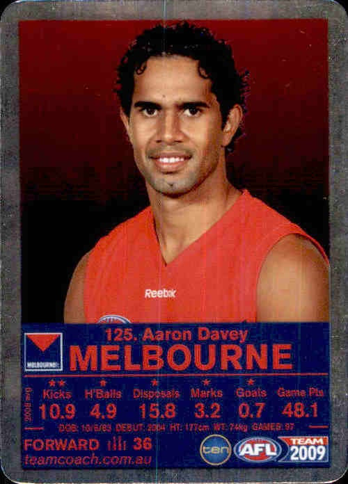 Aaron Davey, Silver, 2009 Teamcoach AFL