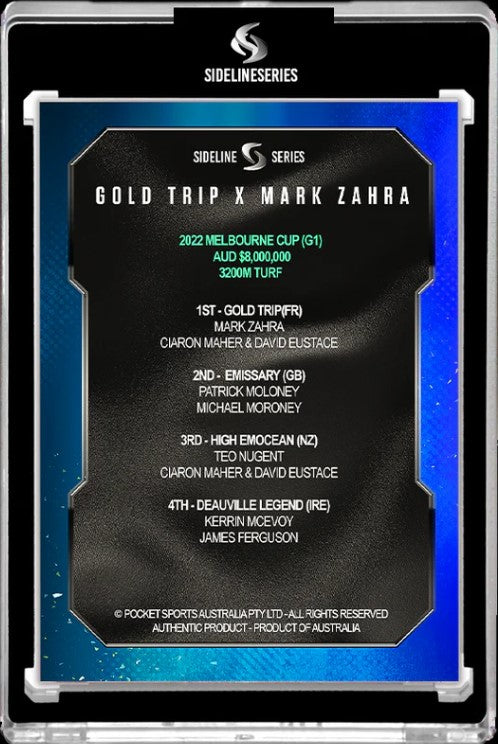 Gold Trip X Mark Zahra 2022 Melbourne Cup, Signature Black Edition, Sideline Series