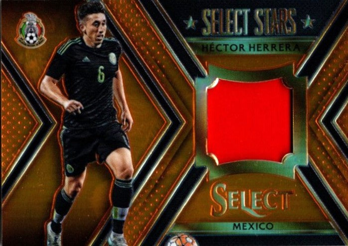 Hector Herrera, Select Stars Memorabilia Orange Prizm, 2015-16 Panini Select Soccer