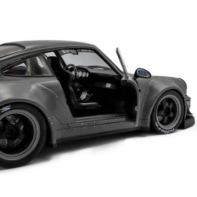 2024 Porsche RWB Body Kit Nargo Grey w/Akira Nakai Figure, 1:18 Scale Diecast Car