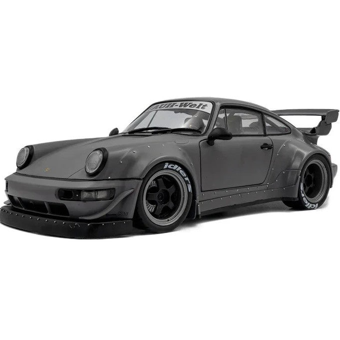 2024 Porsche RWB Body Kit Nargo Grey w/Akira Nakai Figure, 1:18 Scale Diecast Car