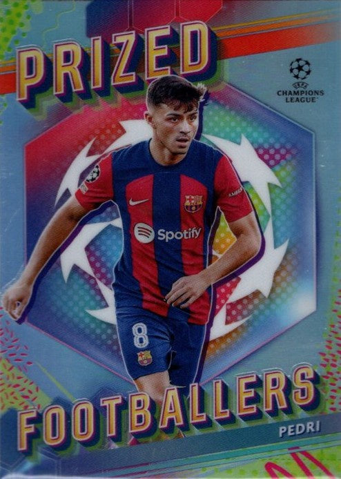 Pedri, Prized Footballer, 2023-24 Topps Finest UEFA Champions League Soccer
