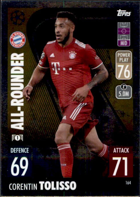 Corentin Tolisso, All-Rounder, 2021-22 Topps Match Attax UEFA Champions & Europa League
