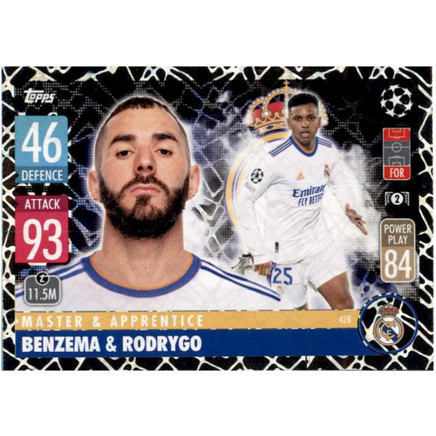 Benzema & Rodrygo, Master & Apprentice, 2021-22 Topps Match Attax UEFA Champions & Europa League