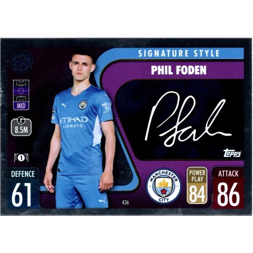 Phil Foden, Signature Style, 2021-22 Topps Match Attax UEFA Champions & Europa League