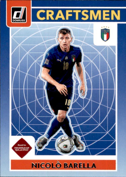 Nicolo Barella, Craftsmen, 2021-22 Panini Donruss Soccer Road To FIFA World Cup Qatar