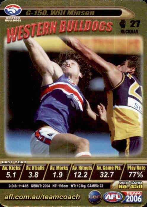 Will Minson, Gold, 2006 Teamcoach AFL