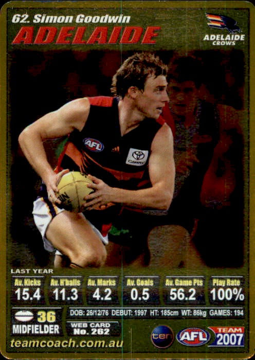 Simon Goodwin, Gold, 2007 Teamcoach AFL