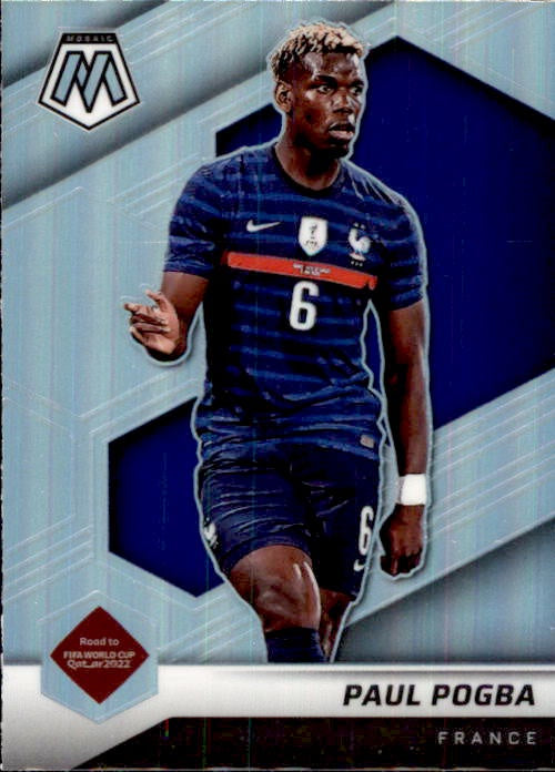 Paul Pogba, Silver Prizm, 2021-22 Panini Mosaic FIFA Road to World Cup Soccer