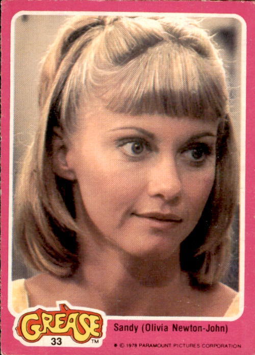 Sandy (Olivia Newton-John), #33 (VG), 1978 Topps GREASE Collector Cards