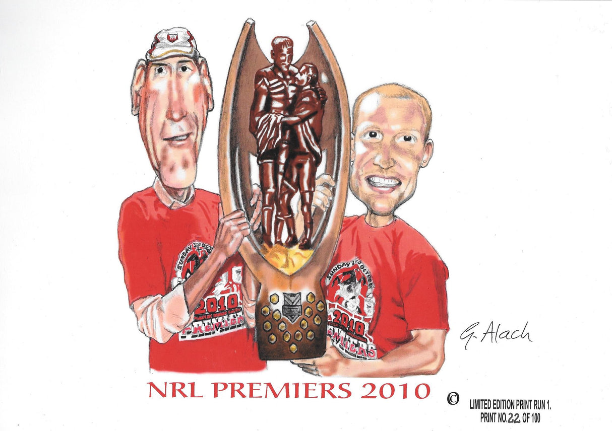 St George Dragons 2010 Premiers, GregsArt A4 Print