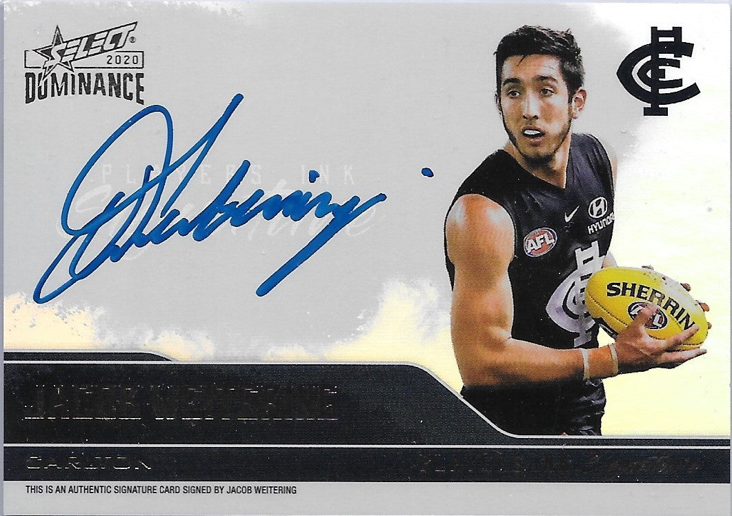 Jacob Weitering, Players Ink Signature, 2020 Select AFL Dominance