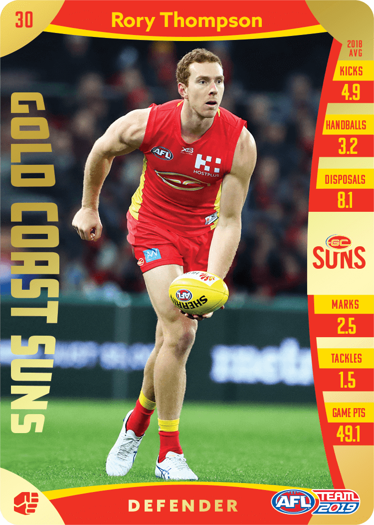 Rory Thompson, Gold, 2019 Teamcoach AFL