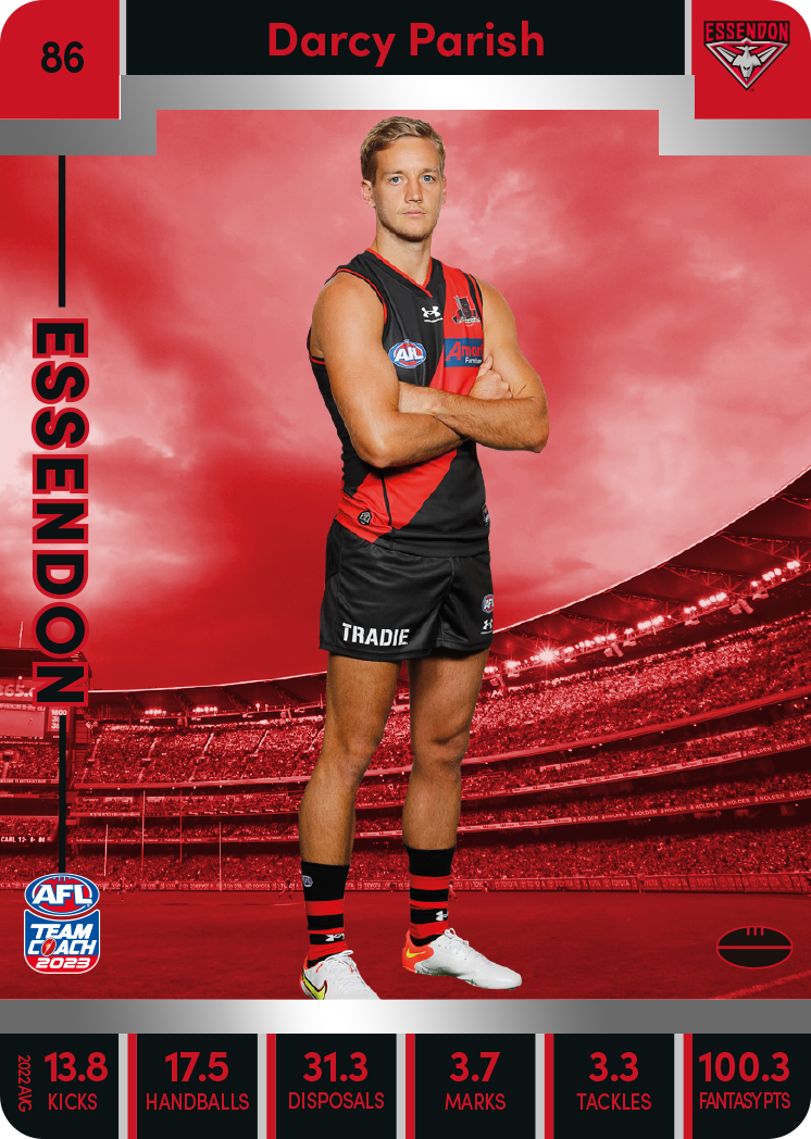 Darcy Parish, 86, Silver Parallel, 2023 Teamcoach AFL
