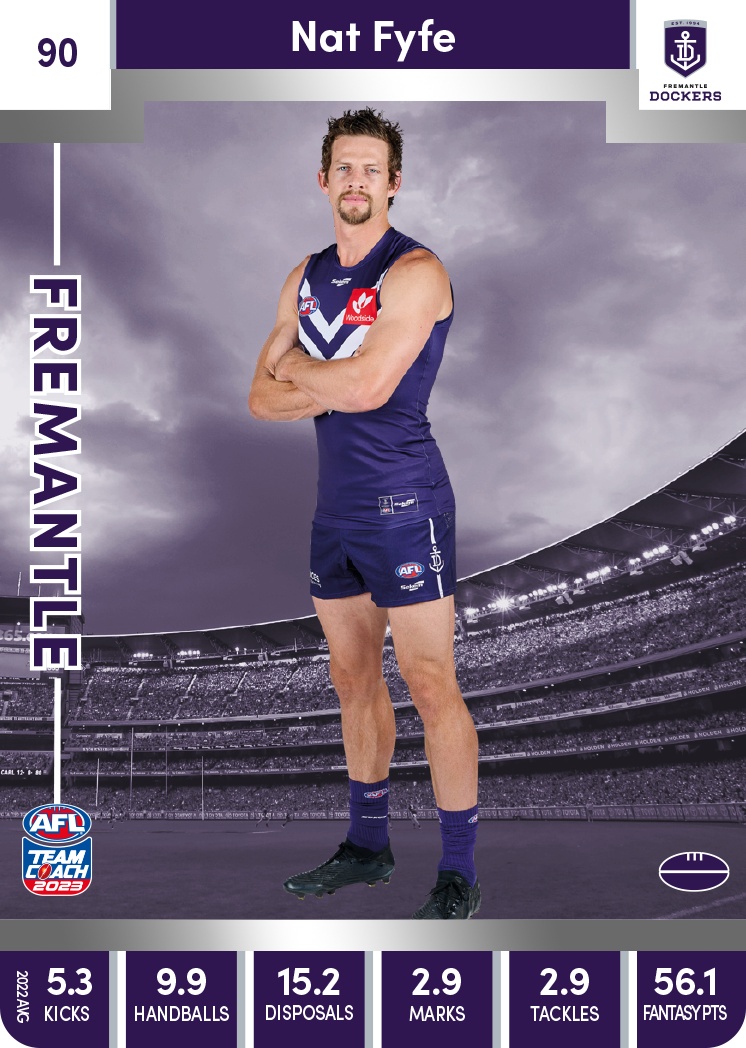 Nat Fyfe, 90, Silver Parallel, 2023 Teamcoach AFL
