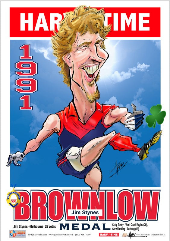 Jim Stynes, 1991 Brownlow Harv Time Poster