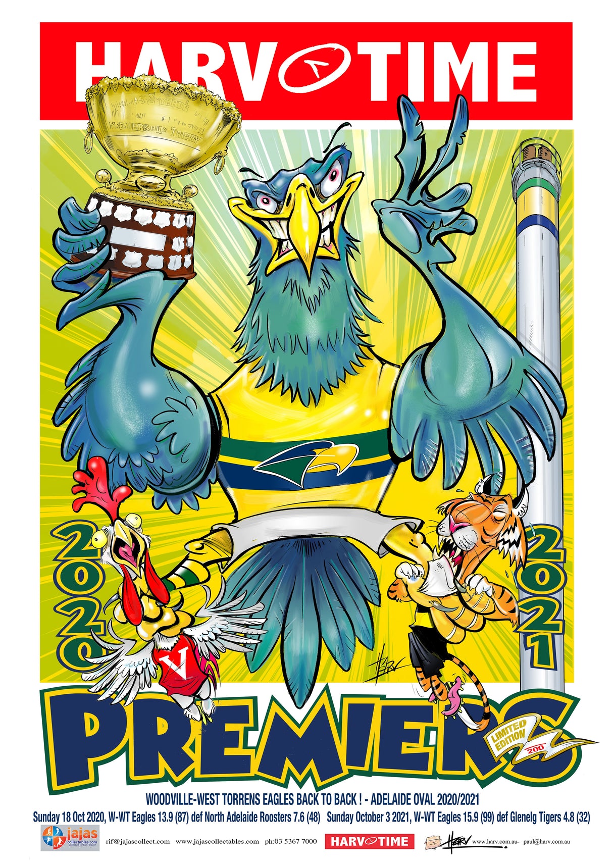 Woodville-West Torrens, Back to Back Premiers, Harv Time Poster