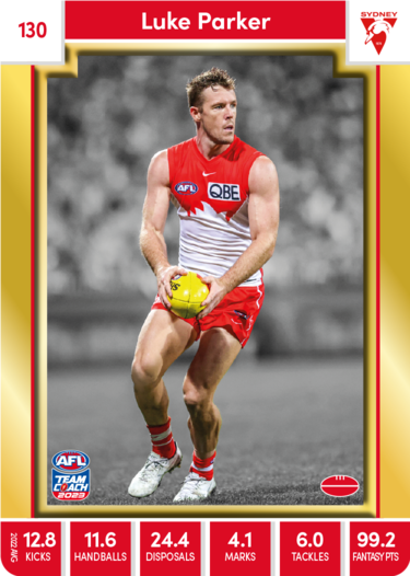 Luke Parker, 130, Gold Parallel, 2023 Teamcoach AFL