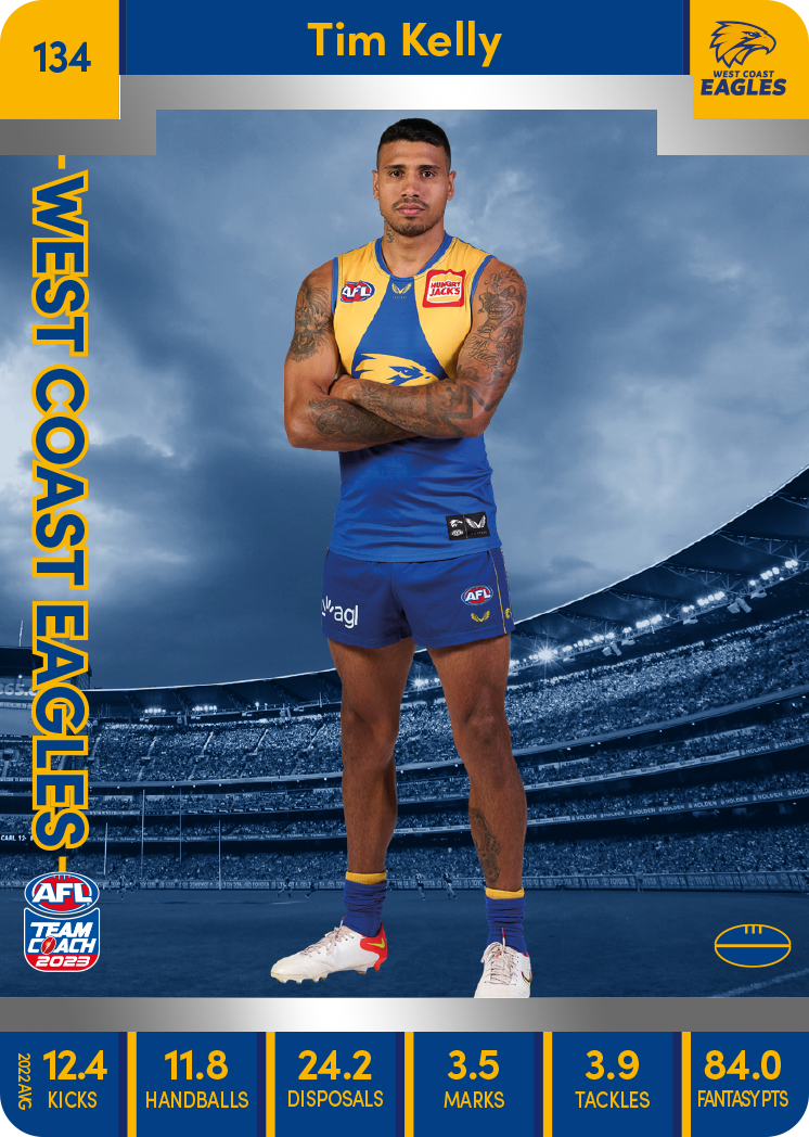 Tim Kelly, 134, Silver Parallel, 2023 Teamcoach AFL