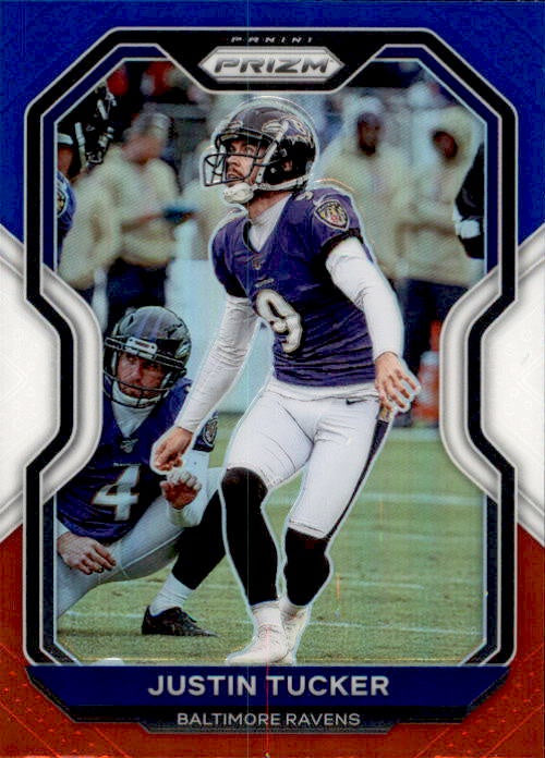 Justin Tucker, Red White Blue Prizm, 2020 Panini Prizm Football NFL