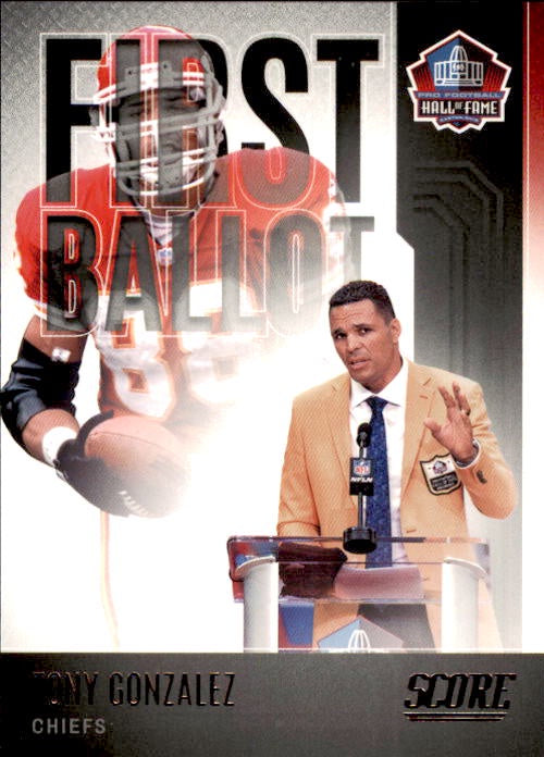 Tony Gonzalez, First Ballot HOF, 2022 Panini Score Football NFL