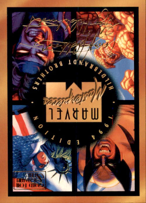 Header,Checklist, #140, Gold Foil Signature Series, 1994 Marvel Masterpieces
