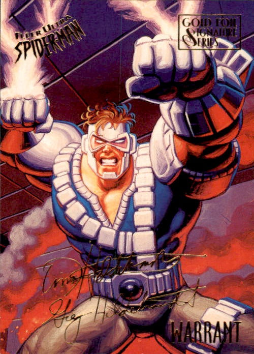 Warrant, #63, Gold Foil Signature Parallel, 1995 Fleer Ultra Spider-Man