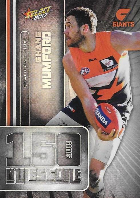 Shane Mumford, 150 Games Milestone, 2017 Select AFL Footy Stars