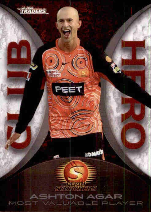 Ashton Agar, Club Hero, 2022-23 TLA Traders Cricket Australia & BBL Trading Cards