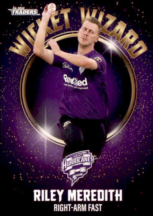Riley Meredith, Wicket Wizard, 2022-23 TLA Traders Cricket Australia & BBL Trading Cards