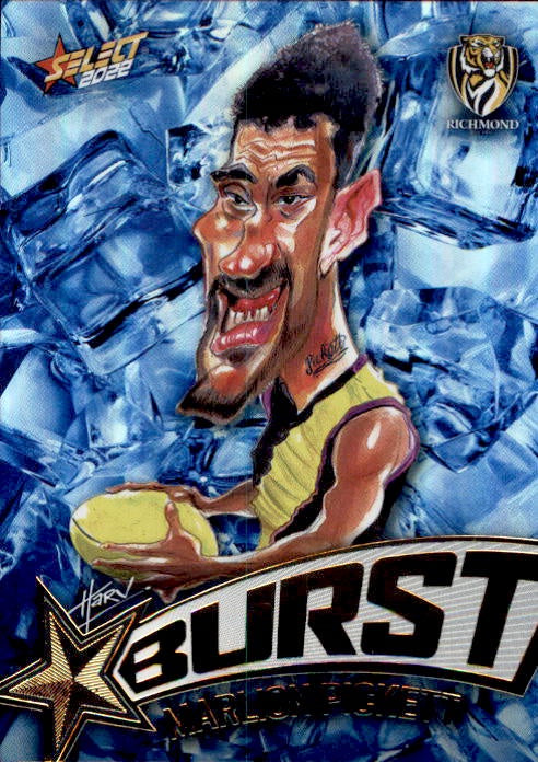 Marlion Pickett, Starburst Ice, 2022 Select AFL Footy Stars