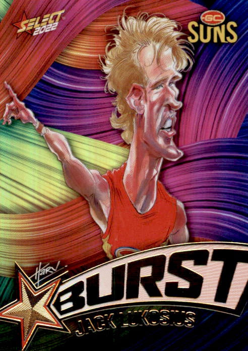 Jack Lukosius, Starburst Paint, 2022 Select AFL Footy Stars