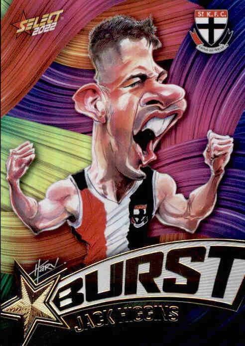 Jack Higgins, Starburst Paint, 2022 Select AFL Footy Stars
