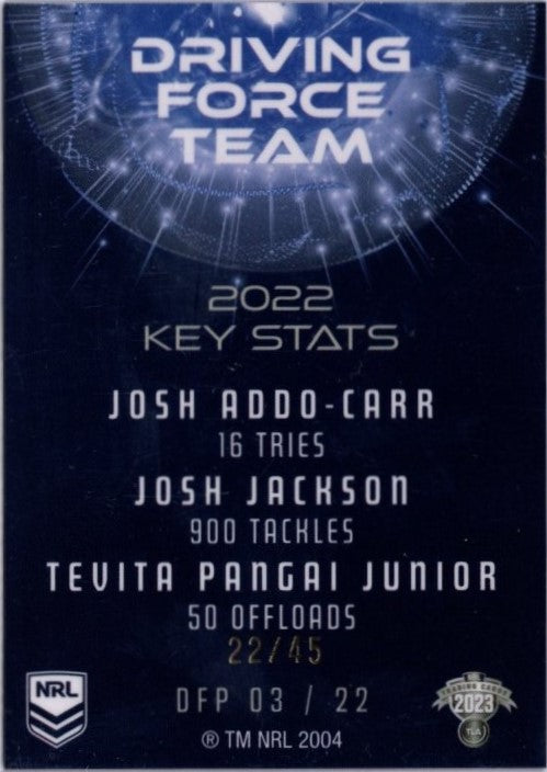 Canterbury Bulldogs, Driving Force Team Case Card, 2023 TLA Traders NRL