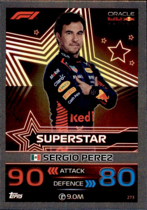 Sergio Perez, #273, Silver Parallel, 2023 Topps Turbo Attax Formula 1 Racing