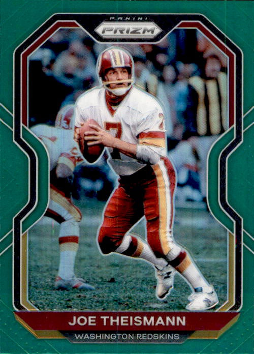 Joe Theismann, Green Prizm, 2020 Panini Prizm Football NFL