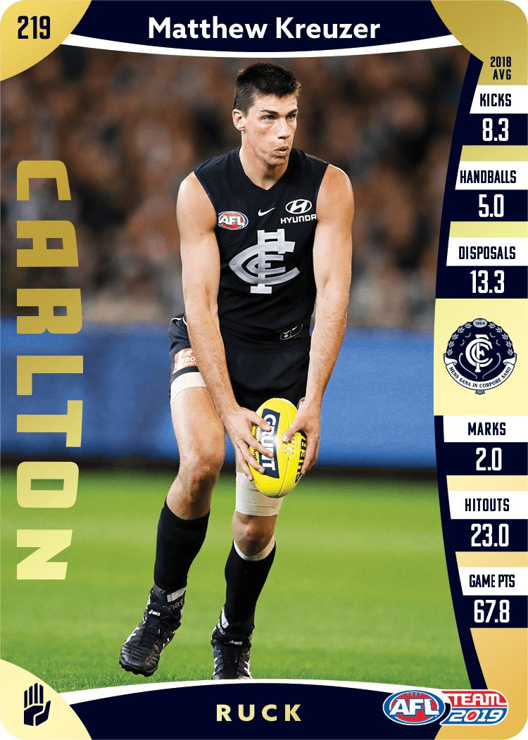 Matthew Kreuzer, Gold, 2019 Teamcoach AFL