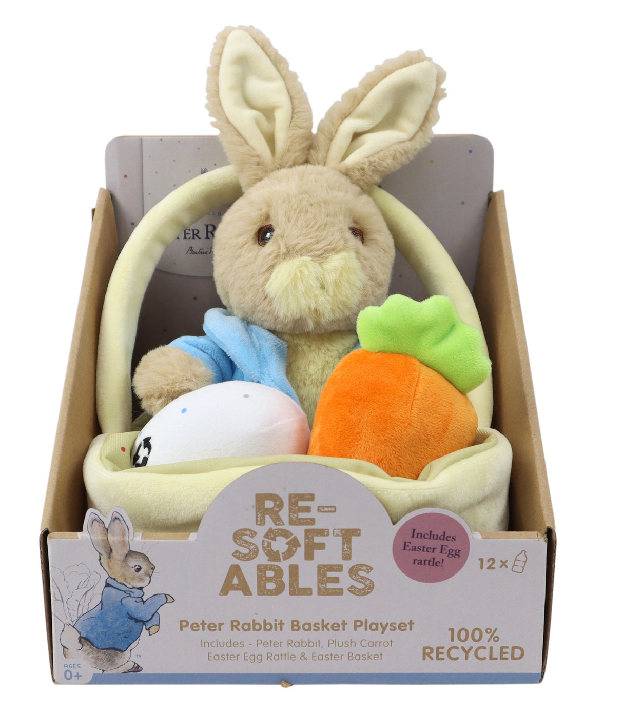 Beatrix Potters Peter Rabbit, Resoftables 9" Plush in Basket